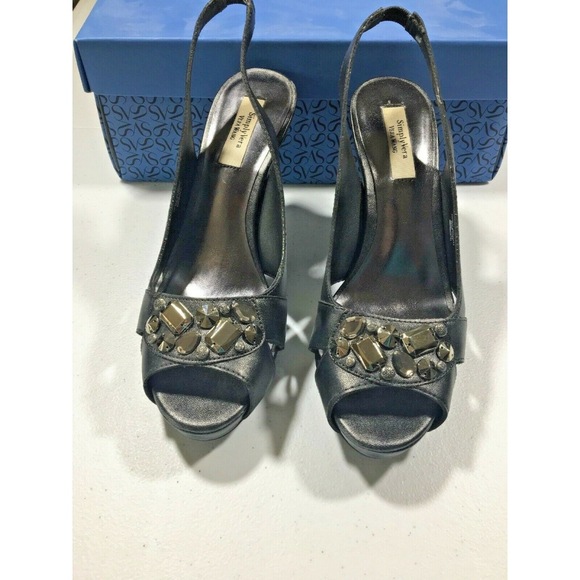 SimplyVera Vera Wang Cicely Graphite Grey Women's Size 7 Heels Open Toe - Picture 2 of 4